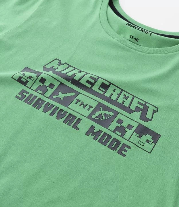 Conjunto Pijama Verde e Preto Minecraft