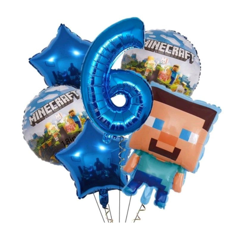 Kit 6 Balões Minecraft