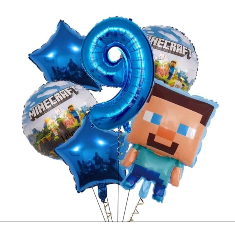 Kit 6 Balões Minecraft
