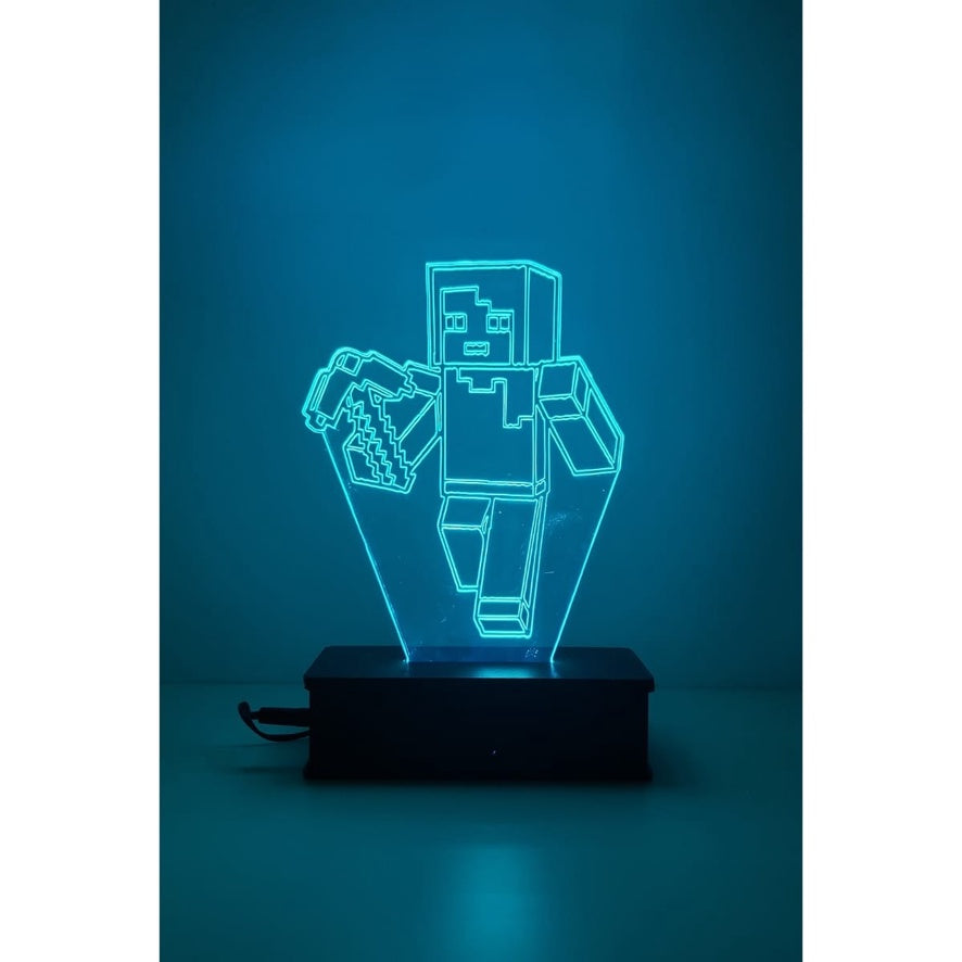 Luminária LED Steve Minecraft