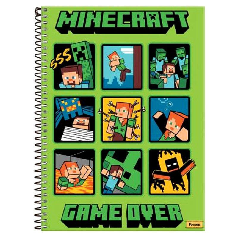 Caderno Game Over Minecraft