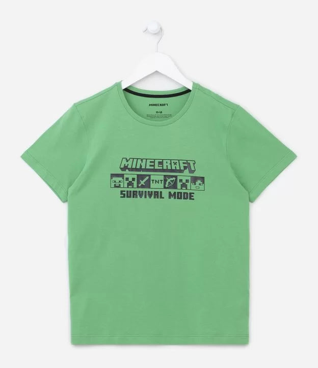 Conjunto Pijama Verde e Preto Minecraft
