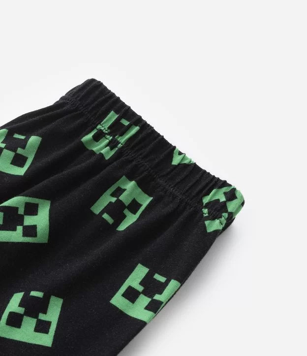 Conjunto Pijama Verde e Preto Minecraft