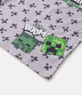 Conjunto Pijama Cinza Creeper Minecraft