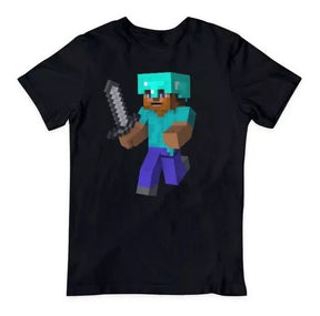 Camisa Preta Personagem Minecraft
