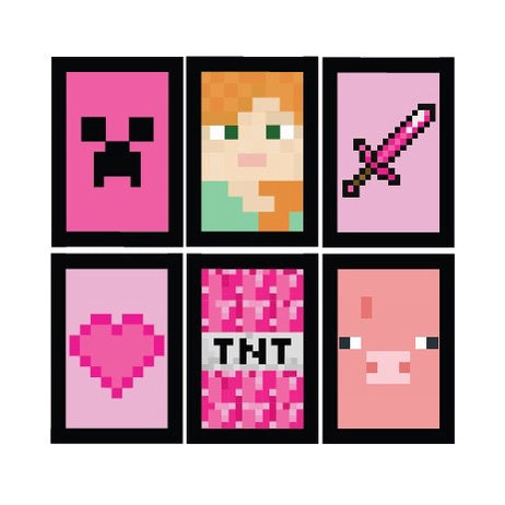 Kit 3 Quadros Minecraft