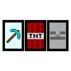 Kit 3 Quadros Minecraft