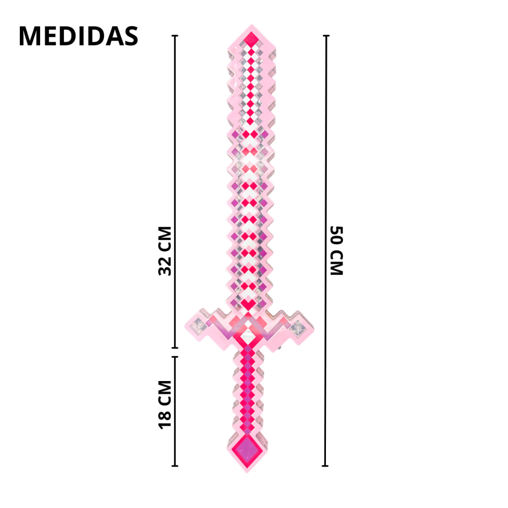 Espada de Diamante com Som e Luz Minecraft