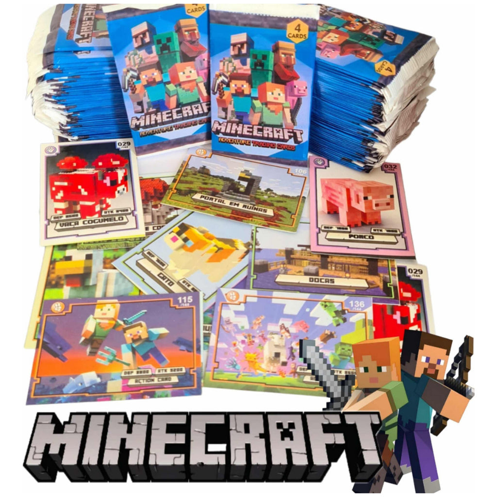 Kit 200 Cards Minecraft (50 pacotes com 4 cards cada)