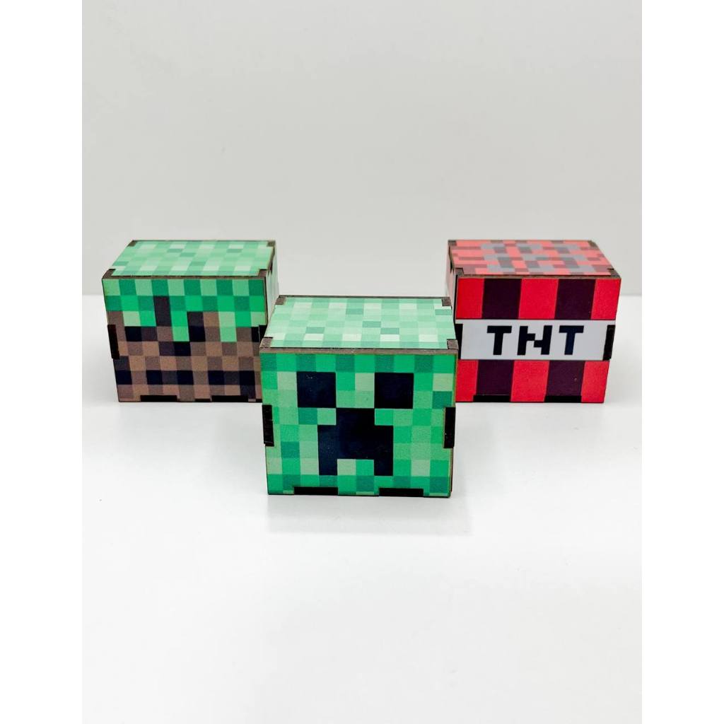 Kit 20 Cubos para Mesa Festa de Aniversário Minecraft