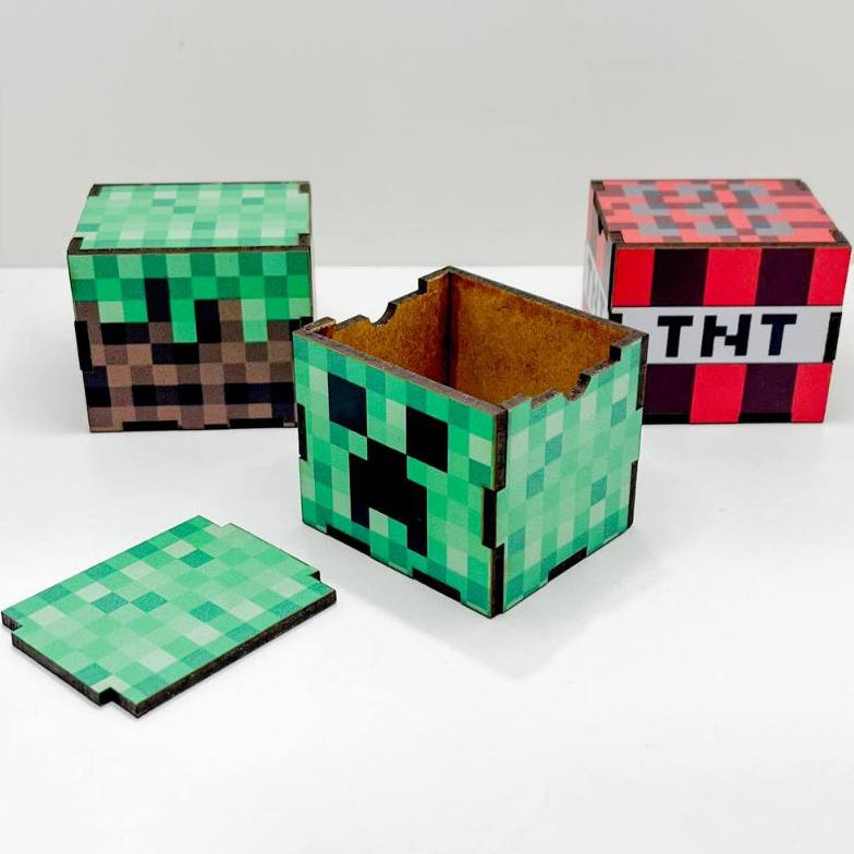 Kit 20 Cubos para Mesa Festa de Aniversário Minecraft
