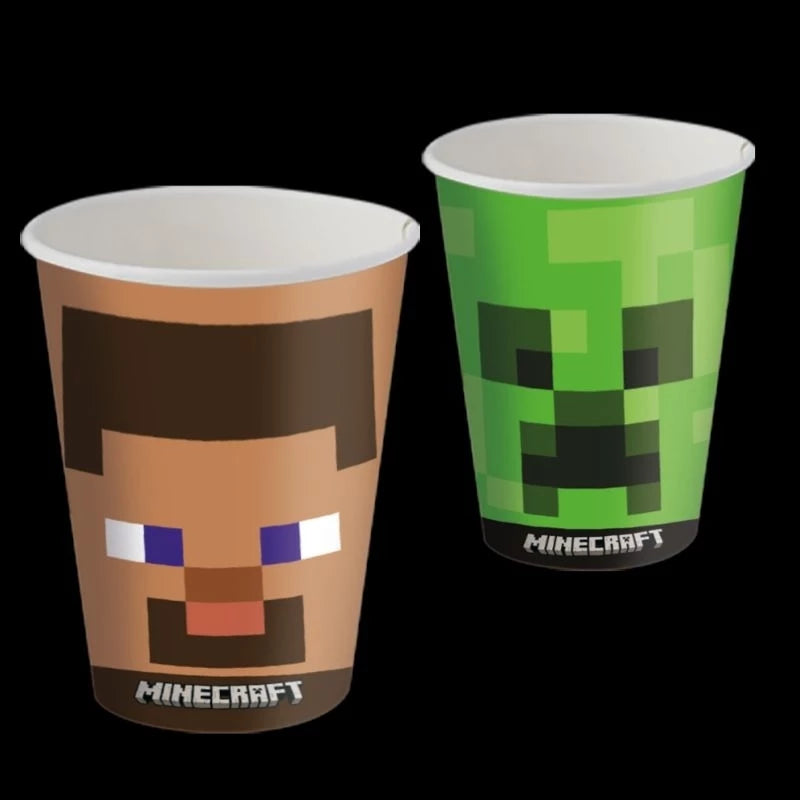 Copos Descartáveis Minecraft 8 unidades