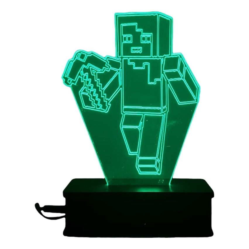 Luminária LED Steve Minecraft