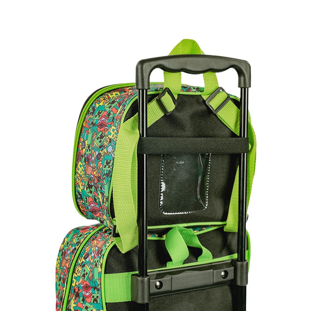 Kit Escolar Minecraft Mobs Mochila de Rodinhas