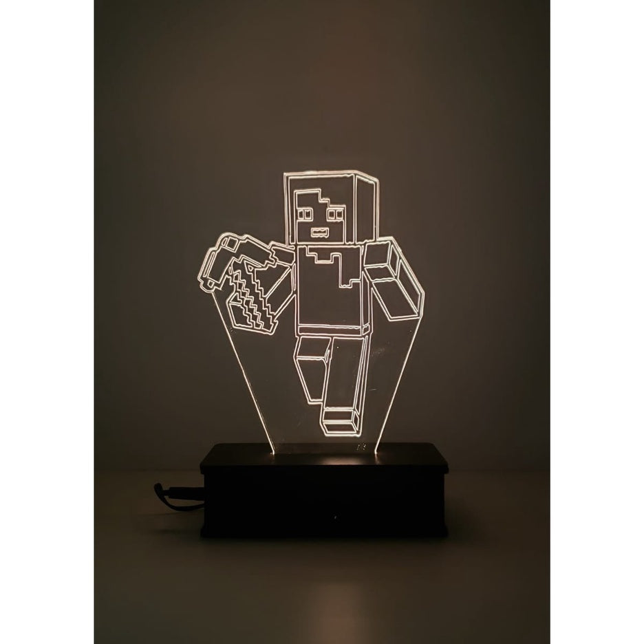 Luminária LED Steve Minecraft